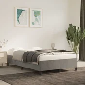 shumee vidaXL Posteljni okvir svetlo siv, oblazinjen z žametom 120 x 200 cm