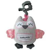 BabyMix plišasta glasbena Sova – siva&roza