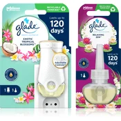 GLADE Electric scented oil Exotic Tropical Blossom + Relaxing Zen ugodno pakiranje 3 kos