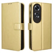 GS Preklopni ovitek za Oppo A60, denarnica Crazy Horse, zlat