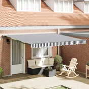 Vidaxl Retraktilna tenda Antracitna in bela 400 × 300 cm
