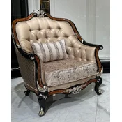 Casa Padrino luxury baroque living room armchair gold/brown/black/silver - Handmade baroque style armchair with decorative pillow - Luxury living room furniture in baroque style