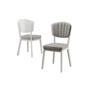 Hanah Home set trpezarijskih stolica Nape 6 kom, siva tkanina Babyface, bele metalne noge