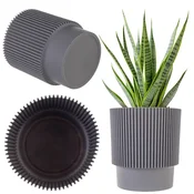 KADAX Cvetlični lonec 13 cm sivi, pokrov za rastline, plastičen