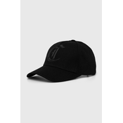 Pamučna kapa sa šiltom Just Cavalli boja: crna, s aplikacijom, 76RAZK70 ZG242
