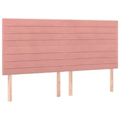 Vidaxl Vzglavje postelje roza 200x5x118/128 cm žamet