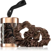 BrushArt Gift for You Slim & Midi satin scrunchie set elastike za lase Chocolate brown 3 kos