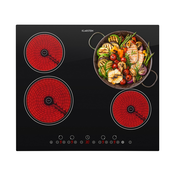 Klarstein Virtuosa, 6500 W, 59 x 52 cm, keramicka daska za kuhanje za ugradnju, 4 zone, staklokeramika