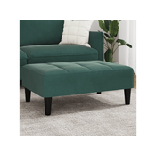 Vidaxl Stolček za noge temno zelen 77x55x31 cm žamet