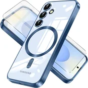 GS Ovitek za Samsung Galaxy S25, Electro MagSafe, temno moder + zaščitno steklo za zaslon