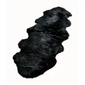 Črna preproga iz ovčje kože Native Natural Double, 60 x 240 cm