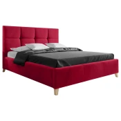 Carryhome OBLAZINJENA POSTELJA 180 cm x 200 cm , tekstil rdeča