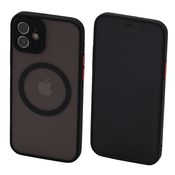 FixPremium - Ovitek Matte z MagSafe za iPhone 12, črna
