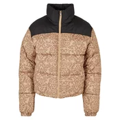 Womens Jacket AOP Retro Puffer Unionbeigedamast