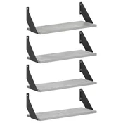 Vidaxl Stenske police 4 kos Betonsko siva 50 x 20 x 17 cm