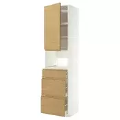 METOD / MAXIMERA Visoki element za ugradb uredaje, bijela/Voxtorp efekt hrasta, 60x60x240 cm