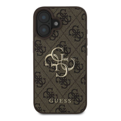 Guess Guess, Ohišje za iPhone 16 z logotipom Monogram in 4G v kovini, Temno rjava, (21730989)