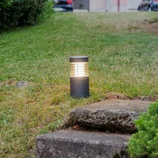 Lucande LED svetilka Lucius, 27 cm, antracit, IP54 - Sodobni - antracitna, prozorna - Aluminij