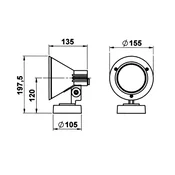 Albert Leuchten Stenska svetilka 643 W, bela, IP54, E27, aluminij, vrtljiva - Sodobni - bela, prozorna - Kovina