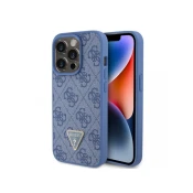 Guess Gripstand 4G Triangle Maska za telefon za iPhone 15 Pro, Plava