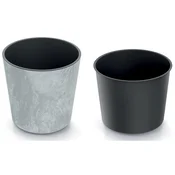 shumee Okrogli cvetlični lonček Urbi Round Beton Effect DURO250E, 25x25 cm, barva betona