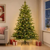 Umetno Zložljivo Božično Drevo 240 cm 300 LED Toplo bela