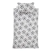 Siva flanelna otroška posteljnina za zakonsko posteljo 200x200 cm Football Stars – Catherine Lansfield