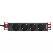 Techly I-CASE M10-4ITY 10 Produžna utičnica 1U X4 - Schuko utičnice