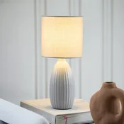 PR Home Namizna svetilka Uno, svetlo siva, višina 47 cm, tekstil/keramika - Dnevna soba/jedilnica