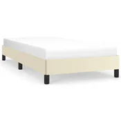 Vidaxl Posteljni okvir krem 100x200 cm umetno usnje