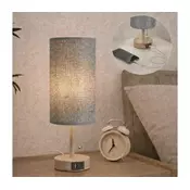 Brilagi - Stona lampa sa USB prikljuckom TABLON 1xE27/25W/230V hrast/bež/siva