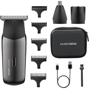 slomart BarberBoss 3-v-1 Potovalni trimer za moške (brada, lase, nos/ušesa, mini brivnik)