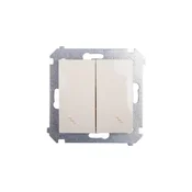 shumee Simon 54 Dvojno stopniščno stikalo z osvetlitvijo, krem DW6/2L.01/41