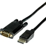 VALUE Value DisplayPort / VGA adapterski kabel DisplayPort vtič\, VGA 15-polni vtič 5.00 m črna 11.99.5804 DisplayPort kabel, (20415325)