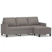 Vidaxl Kavč trosed s stolčkom za noge taupe 180 cm blago