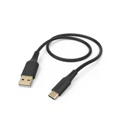 HAMA fleksibilni polnilni kabel, USB-A - USB-C, 1,5 m, silikonski, črn