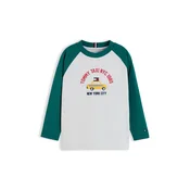 TOMMY HILFIGER Majica rumena / svetlo siva / žad / rdeča