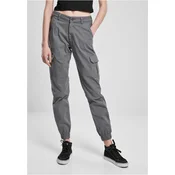 Urban Classics Kargo hlače  Ladies High Waist Cargo Pants  siva