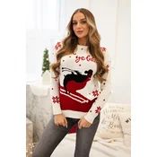 Ecru sweater with Christmas motif