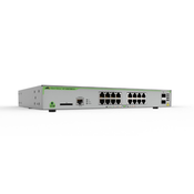 Allied Telesis 16 x 10/100/1000T ports and 2 x combo ports (100/1000X SFP or 10/100/1000T Copper), Fixed one AC power supply, EU Power Cord (AT-GS970M/18-50)