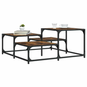 Greatstore Klubska mizica dimljen hrast 87,5x87,5x40 cm inženirski les