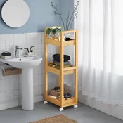 Songmics Kopalniška polica 3 nivoji 20x30x80 cm bež