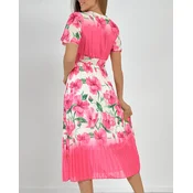 Resti Womens pleated floral midi dress