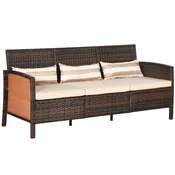 Homestar Vrtna sedežna garnitura za tri osebe 173x68x78 cm rjava