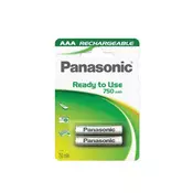 PANASONIC polnilna AAA baterija HHR-4MVE, 2 kosa