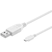 USB A na USB Micro B, ver 2.0, bel, 5m
