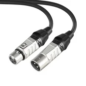 INF XLR kabel za mikrofon – moški na ženski kabel za mešalnik, ojačevalnik, zvočnik Silver 3 m, (5000090815)