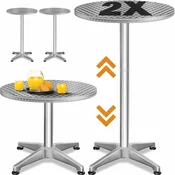 Northix Nastavljiva barska bistro miza O60 cm srebrna