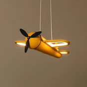 Lucide LED obesna svetilka za otroško sobo Fokker, rumena Dolžina 46 cm Kovina - otroška soba - rumena, črna
