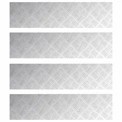 Vidaxl Stopnice Pravokotna 4 szt. srebrna 80 x 20 cm Aluminij